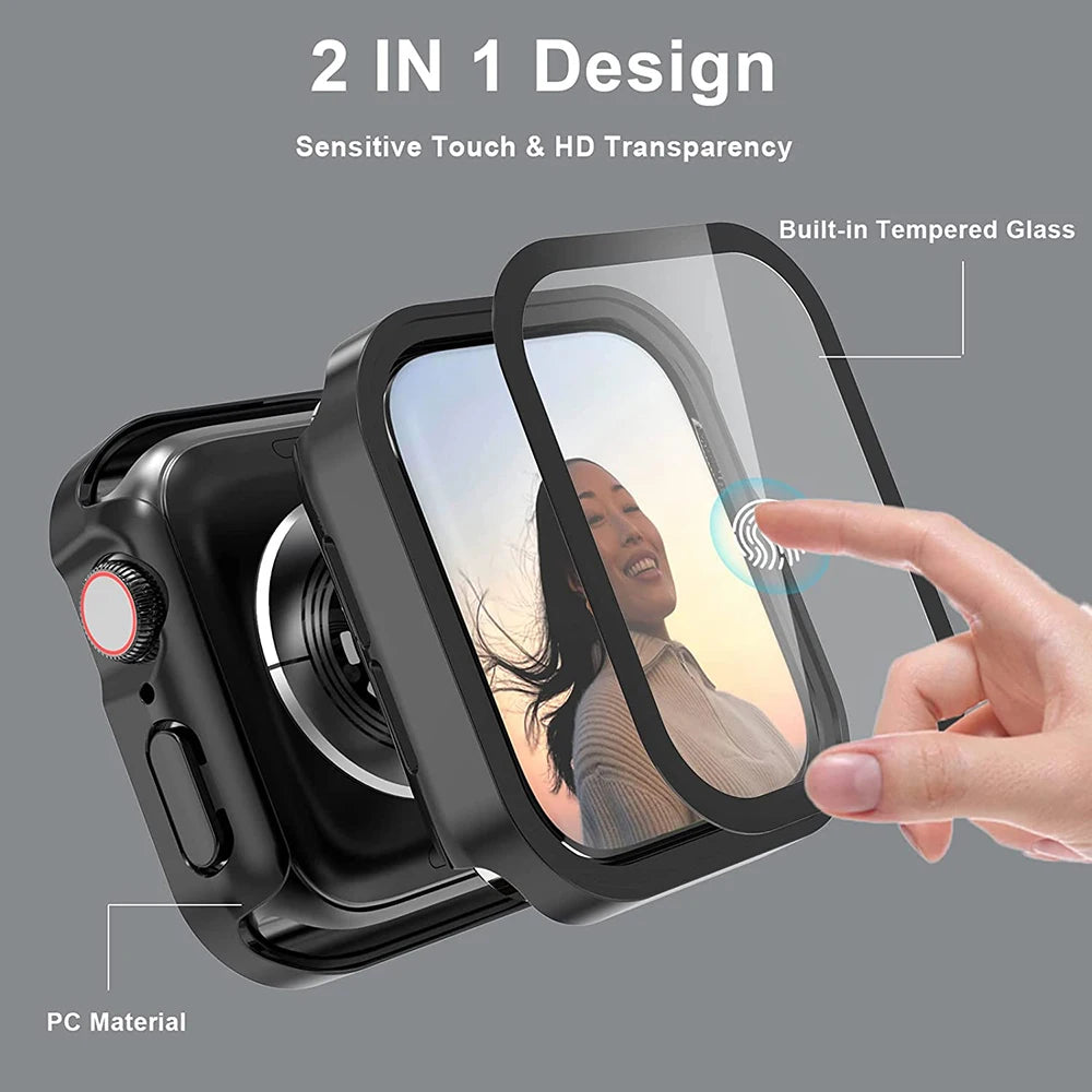 Cover for Apple Watch 11 Case 46mm 42mm 45mm 44mm 49mm 41 40mm Tempered Glass Screen Protector Series 10 7 8 9 SE 6 5 4 Ultra 3
