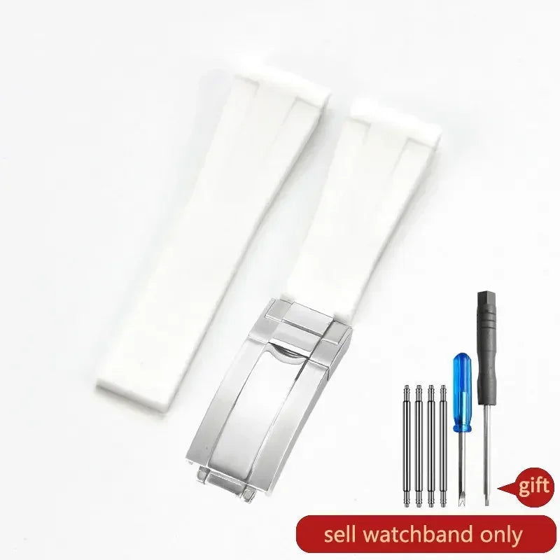 20mm Silicone Rubber Watch Strap for Rolex Models