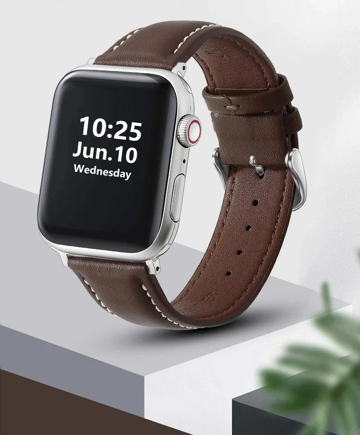 Genuine Leather Apple Watch Band 40–49mm for iWatch Series 3–8 & Ultra