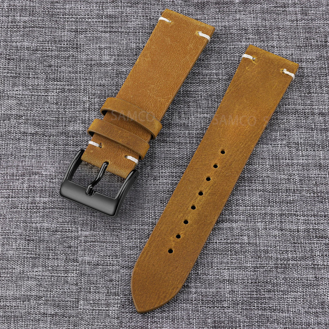 Vintage Top-Grain Leather Watch Strap (18–24mm)