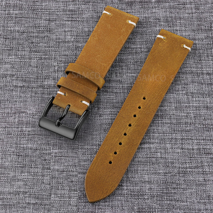 Vintage Top-Grain Leather Watch Strap (18–24mm)