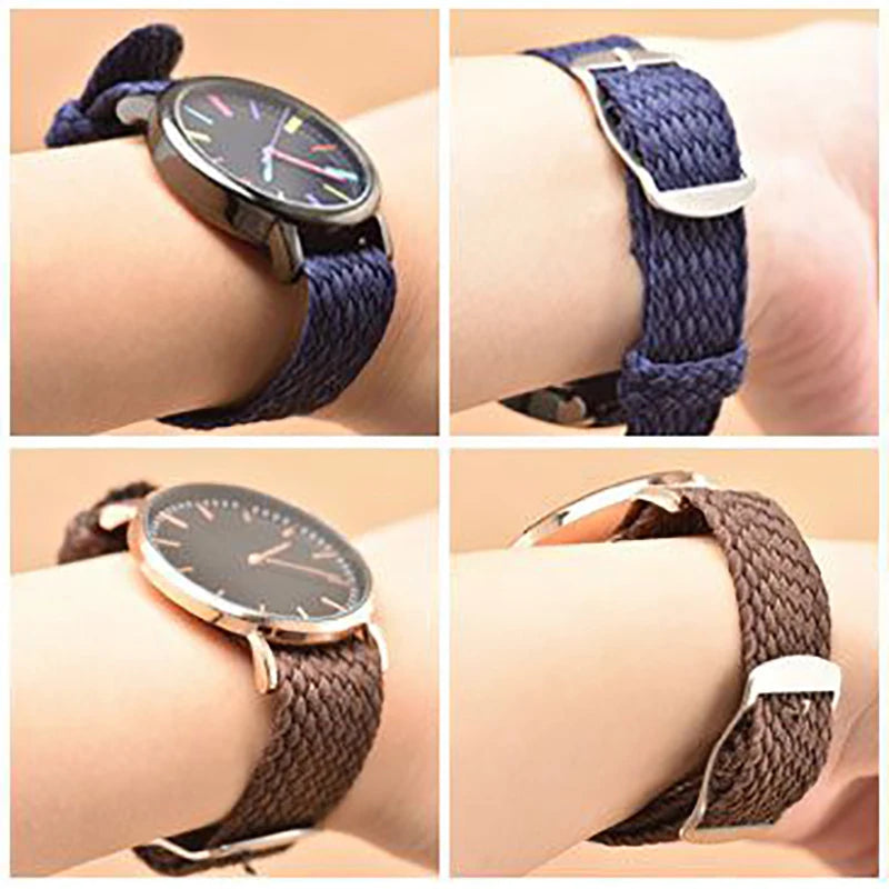 Nylon Weave Watch Strap for Perlon Watchband Wristband Women Men Bracelet Watch Accessories 14mm 16mm 18mm 20mm 22mm Sport Band