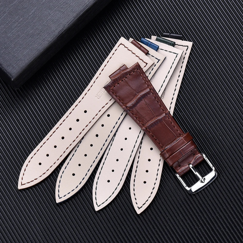 12mmCowhide Leather Strap For Tissot PRX Series Strap T137.407 T137.410 Super Player Bracelet Convex End Leather Band for Tissot