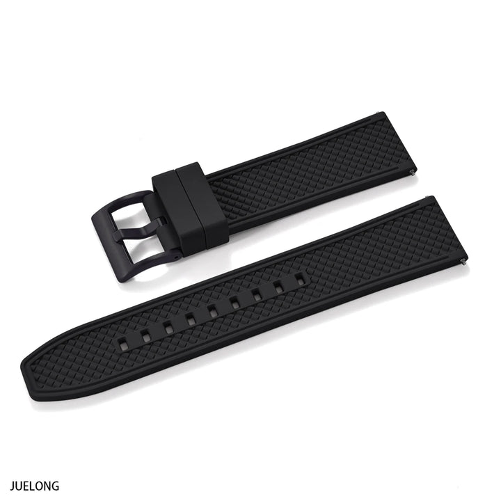 HAISCH Bullet-Shaped FKM Rubber Watch Strap – 18-24mm, Quick Release, Waterproof