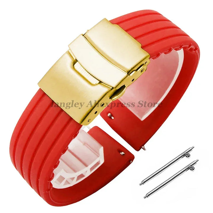 18mm 20mm 22mm 24mm Quick Release Silicone Watchband for Huawei Watch GT4/GT3 46mm for Seiko for Omega for Fossil Rubber Straps