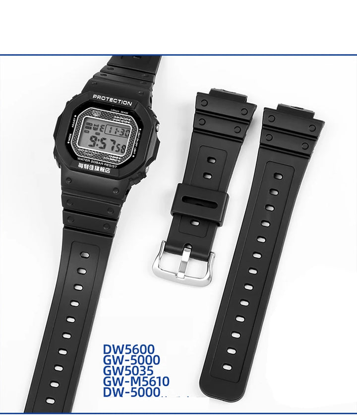 Anti-Allergy Resin Watch Strap with Stainless Steel Buckle for Casio G-Shock DW & GW Serie