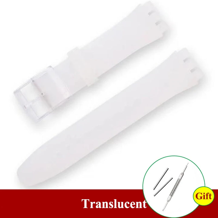 Soft Silicone Colorful Watch Strap for Swatch – 16-20mm with Tool