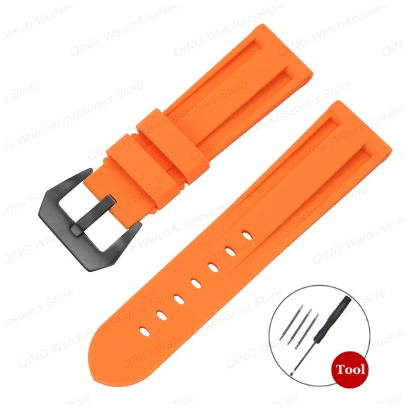 Universal Silicone Rubber Watch Strap – Sport Wristband (20-26mm)