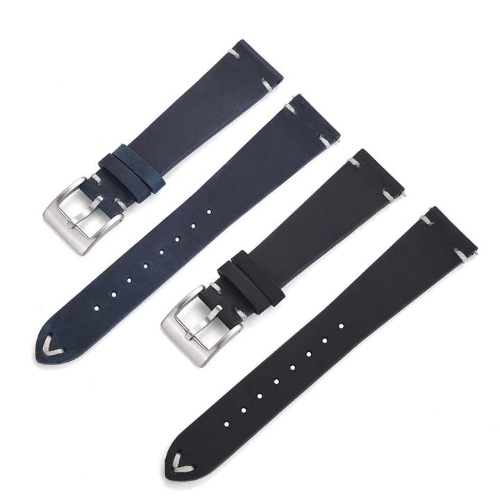Crazy Horse Vintage Leather Quick-Release Watch Strap (18-22mm)