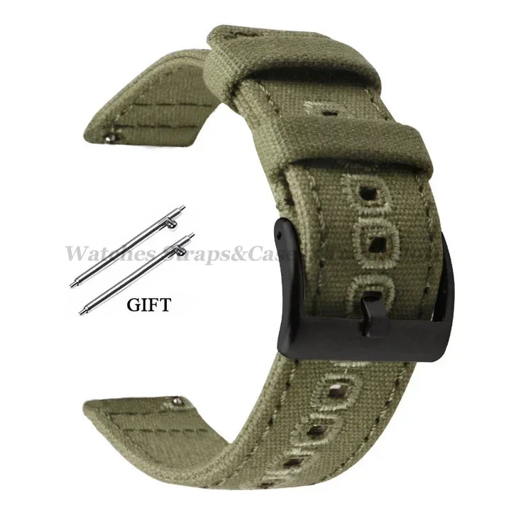 Braided Canvas Watch Strap 18–22mm