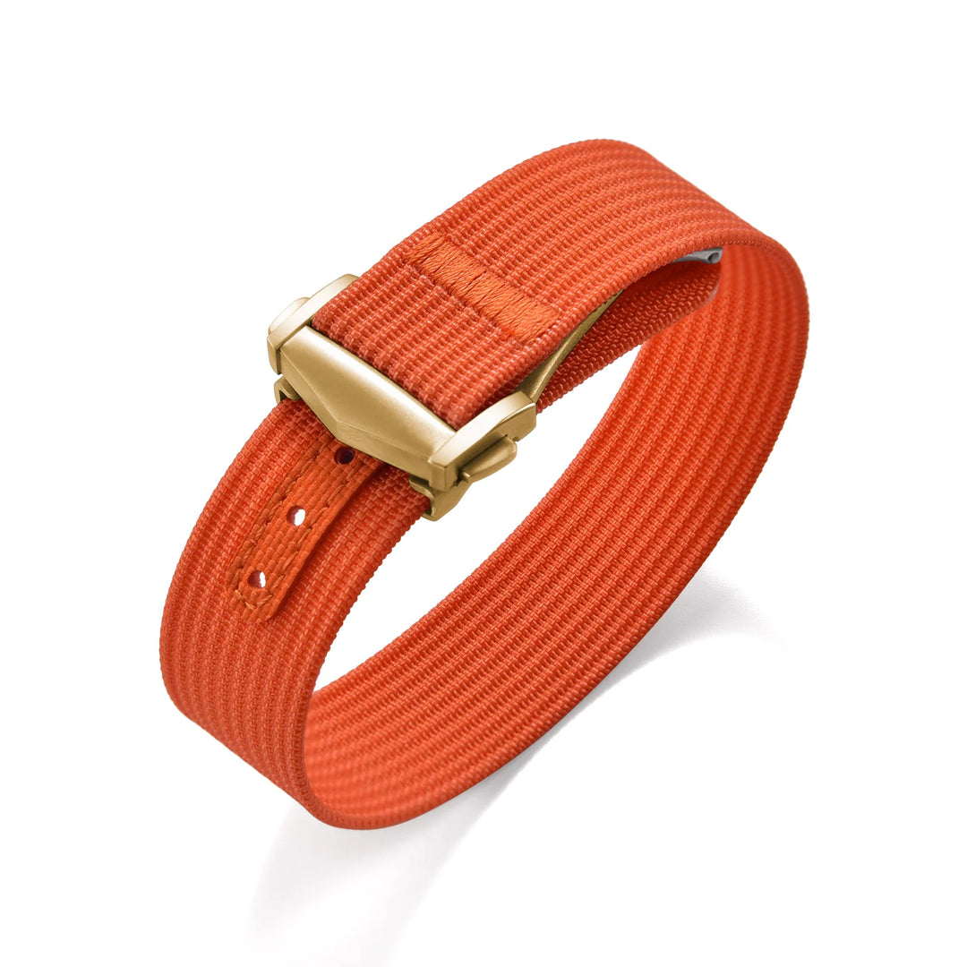 Ribbed Nylon & FKM Rubber Watch Strap – 18–22mm Folding Buckle for Omega, Tudor & Seiko