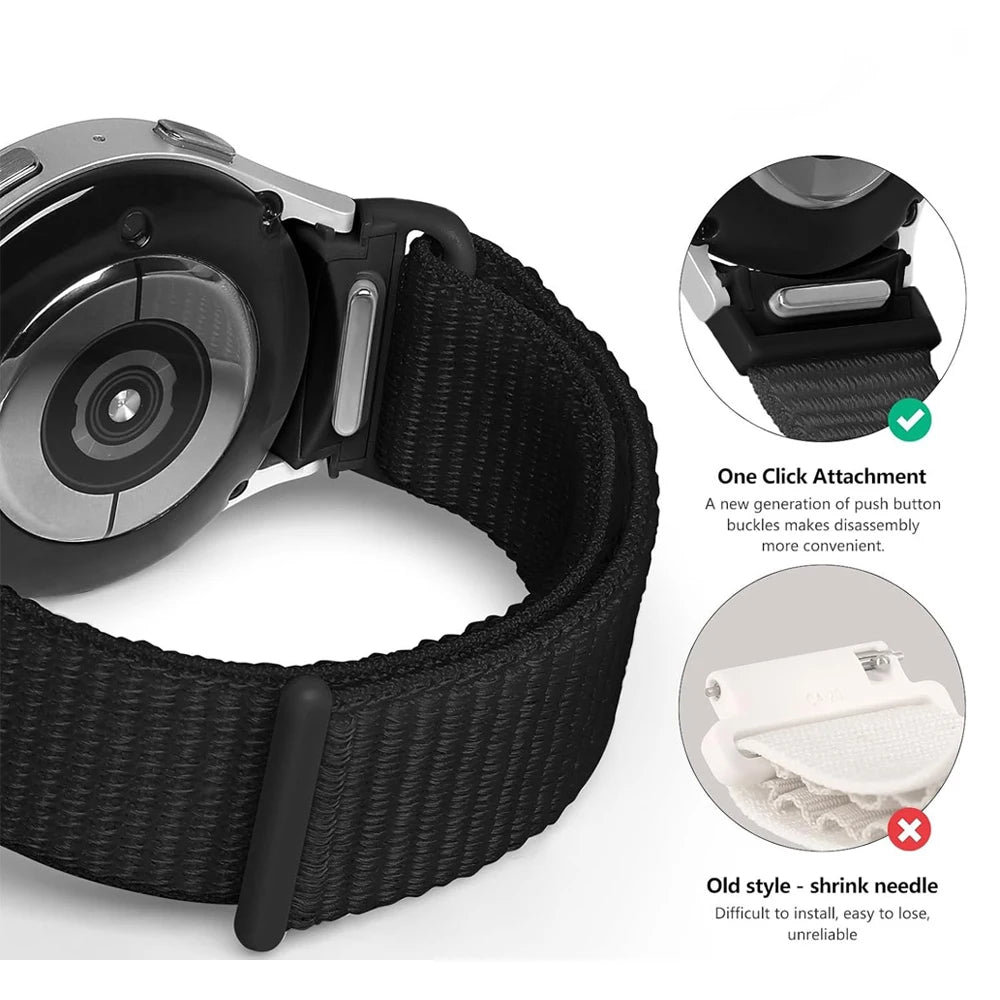 Nylon Sport Loop Watch Strap – 40-44mm for Samsung Galaxy Watch 4-7 & 5 Pro