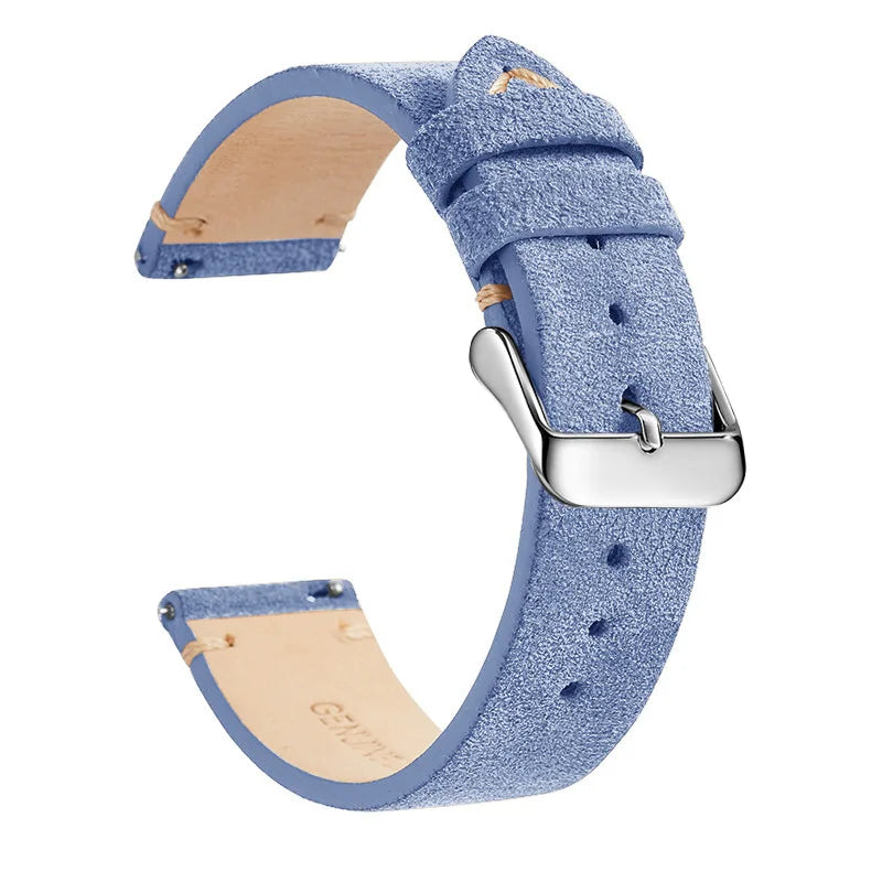 Genuine Leather Quick-Release Watch Strap 14–22mm