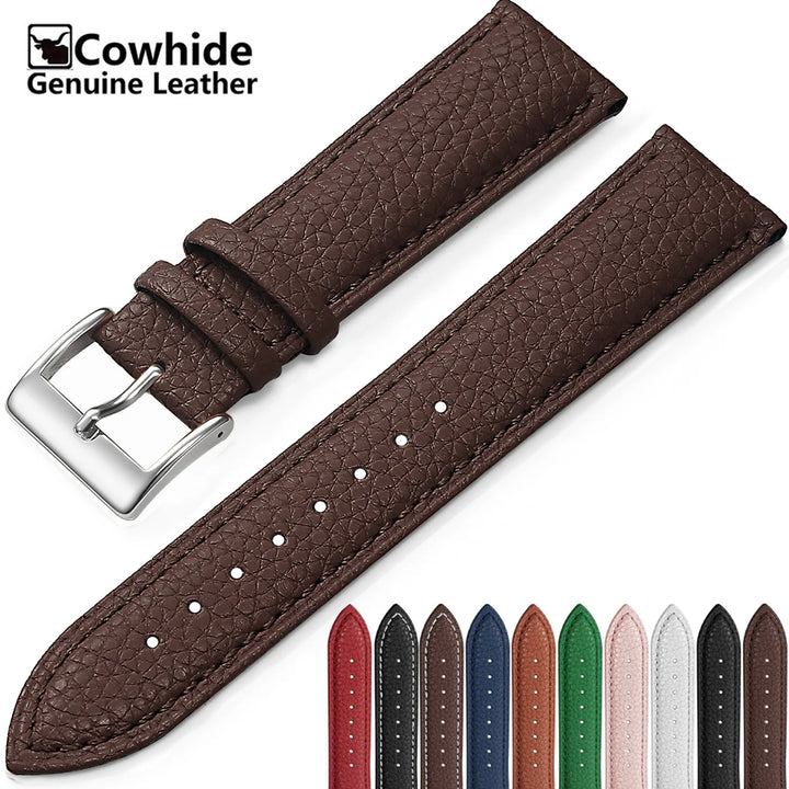 Genuine Leather Watch Strap – 12–24mm with Tool