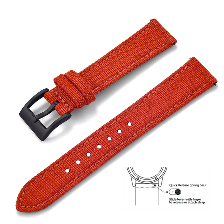JUELONG Premium Grade Quick Release Watchbands Mixed Leather Nylon Watch Strap 18mm 20mm 22mm For SKX007 SKX009