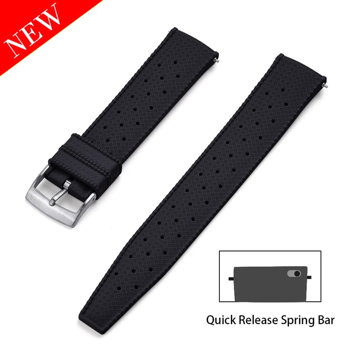 Premium Grade Fluororubber Tropical Watch Strap 18mm 20mm 22mm 24mm For S-eiko SRP777J1 FKM Watch Bands For Men's Diving Watches