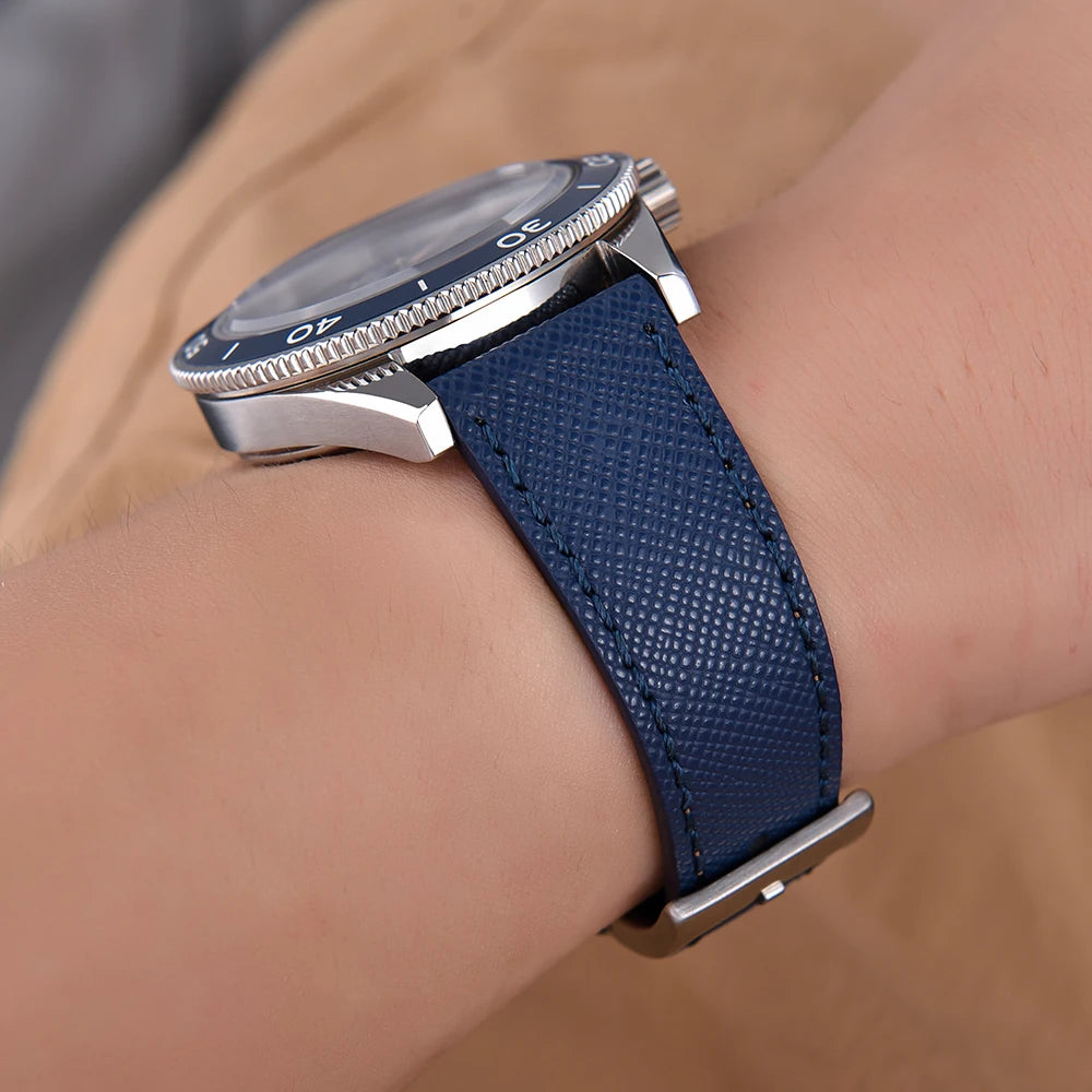 High Quality Quick Release Leather Sailcloth Watch Strap 18mm 19mm 20mm 21mm 22mm 23mm 24mm For Omega X Swatch MoonSwatch