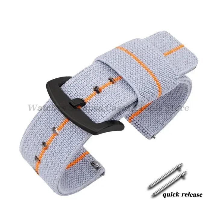 Nylon Watch Band 18mm 20mm 22mm 24mm Woven Elastic Strap for Seiko for Omega Quick Release Wristband Military Men's Sport Bands