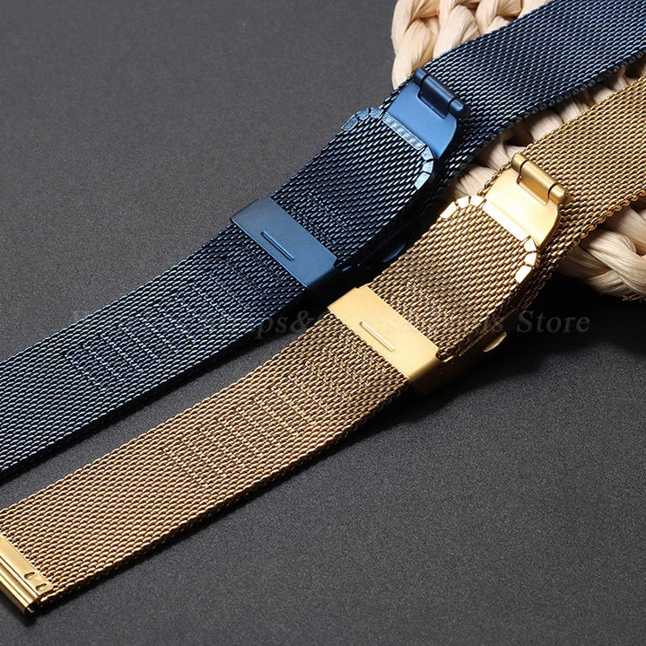 General Use Quick Release Watchband Stainless Steel Band 0.6mm Milanese Strap 12/14/16/18mm 20mm 22mm 24mm for Omega for DW Belt