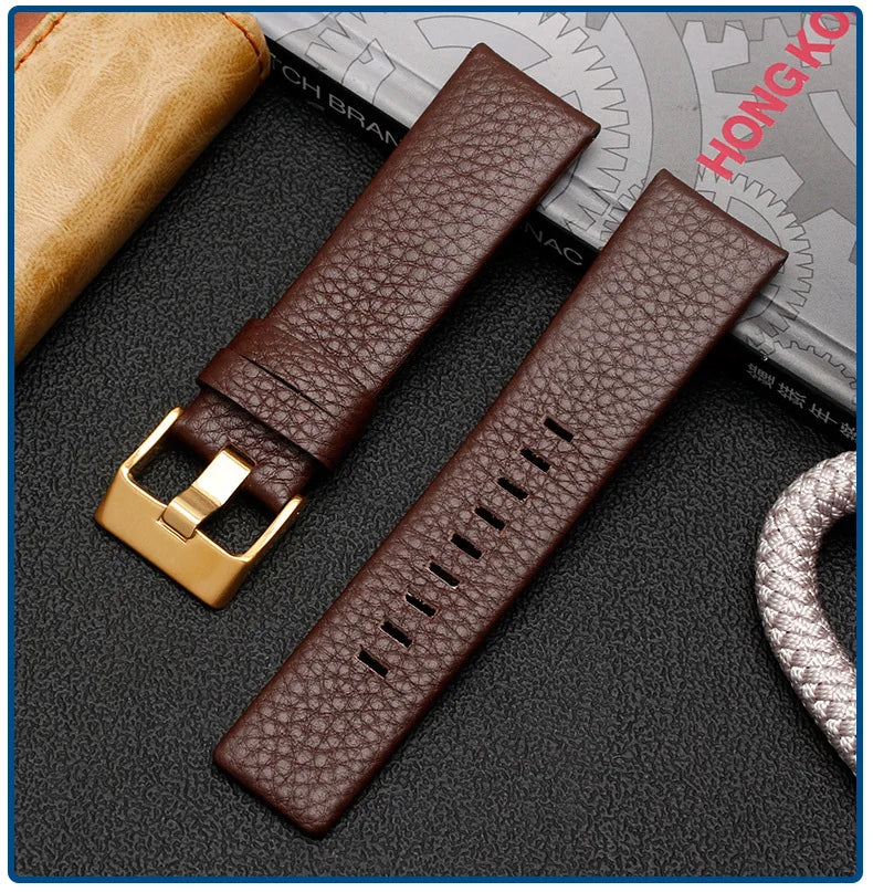 Genuine Leather Watch Strap for Diesel (22–30mm)