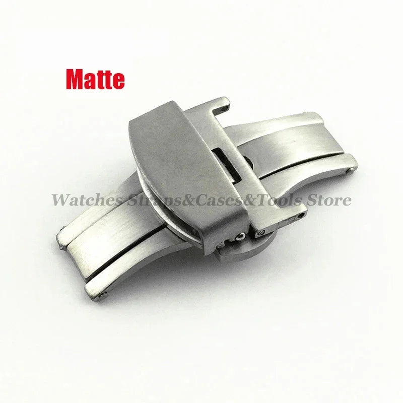 Stainless Steel Butterfly Clasp – Polished & Matte, 10–22mm