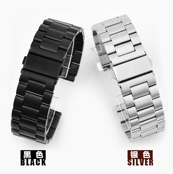 Black & White Steel Watch Band 20–24mm for Samsung Gear S3–S5 (46/42mm)