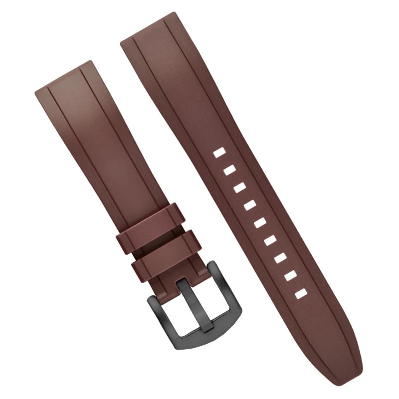 Silicone Sport Watch Strap – 20–24mm Quick-Release (Black/Green)