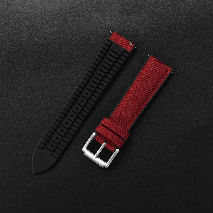 High Quality Rubber Sailcloth Strap 18mm 19mm 20mm 21mm 22mm Canvas Nylon Quick Release WatchBand Perfect Fit Flat End Universal