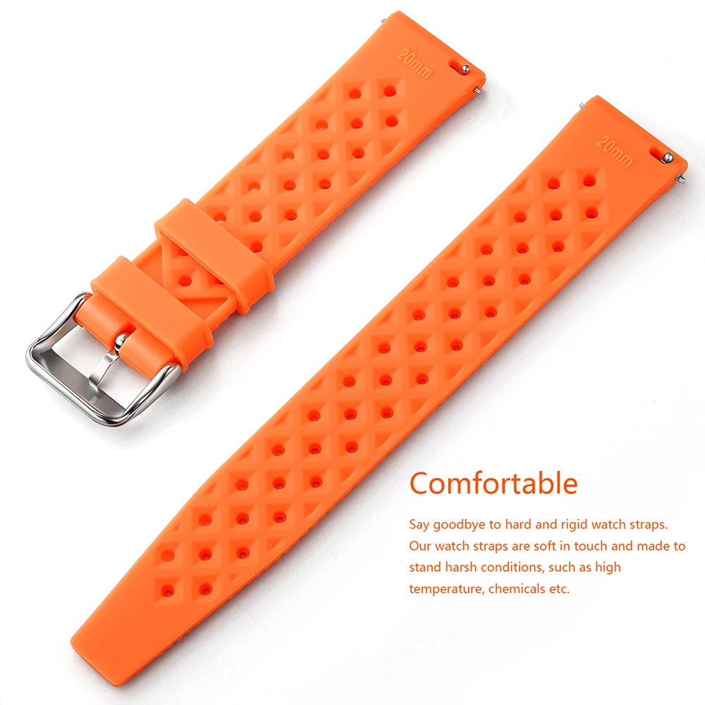 Tropical Silicone Watch Band 18–22mm (Quick Release)