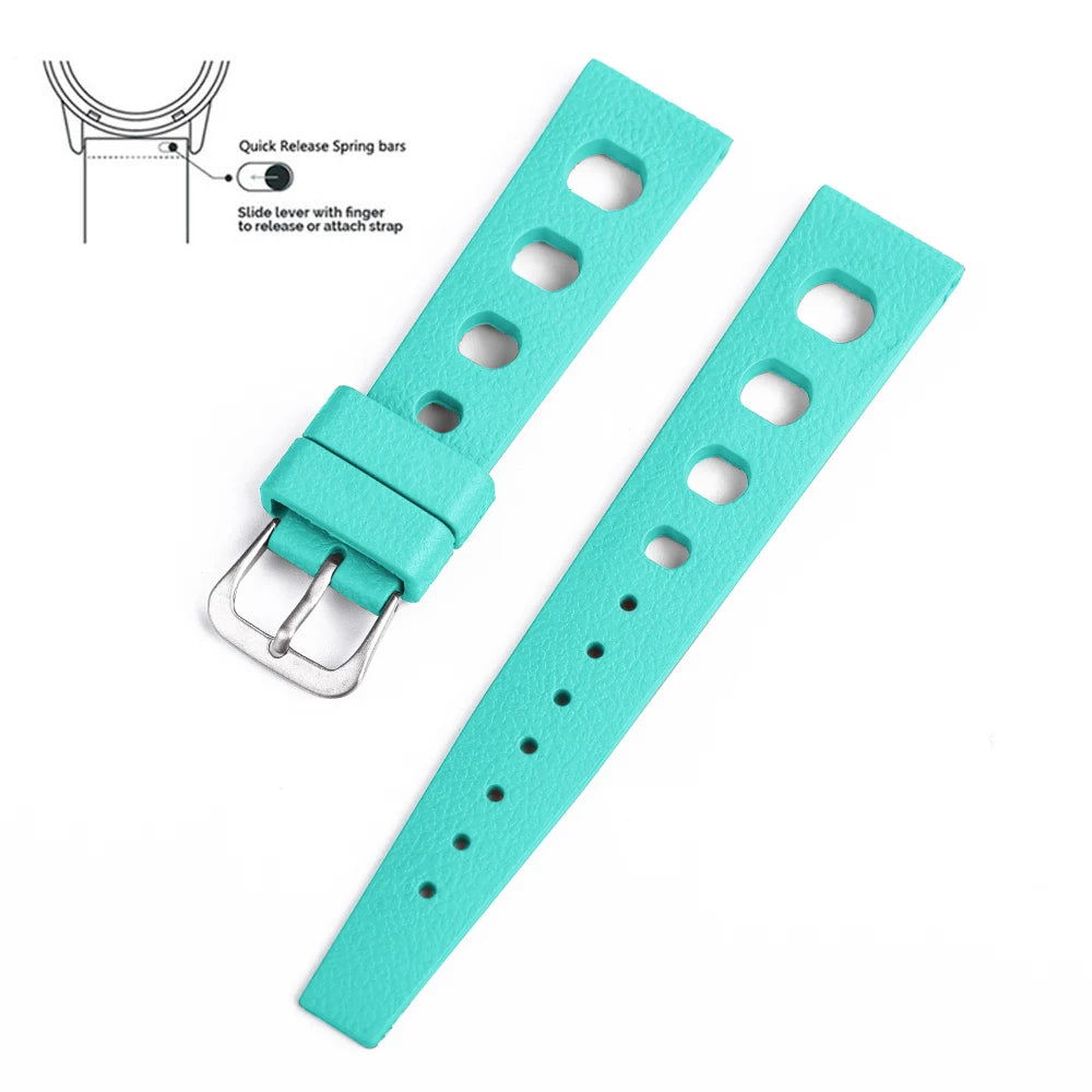 Tropical Fluororubber Strap For Oris S-eiko Citizen Quick Release Watch Band 20mm 22mm New FKM Tropical Strap Smart Watch Strap
