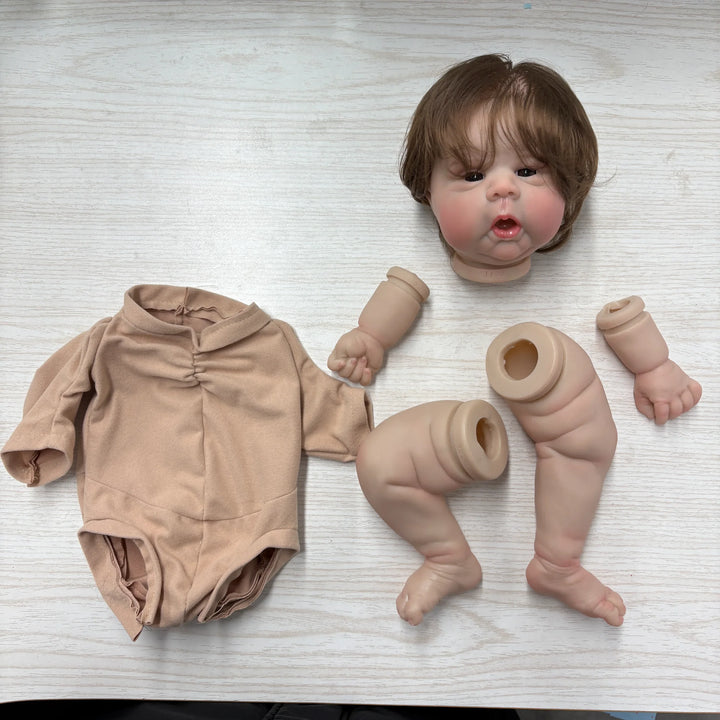 NPK 22inch Gounchi Reborn Doll Kits Complete with Hand Rooted Hair And Cloth Body