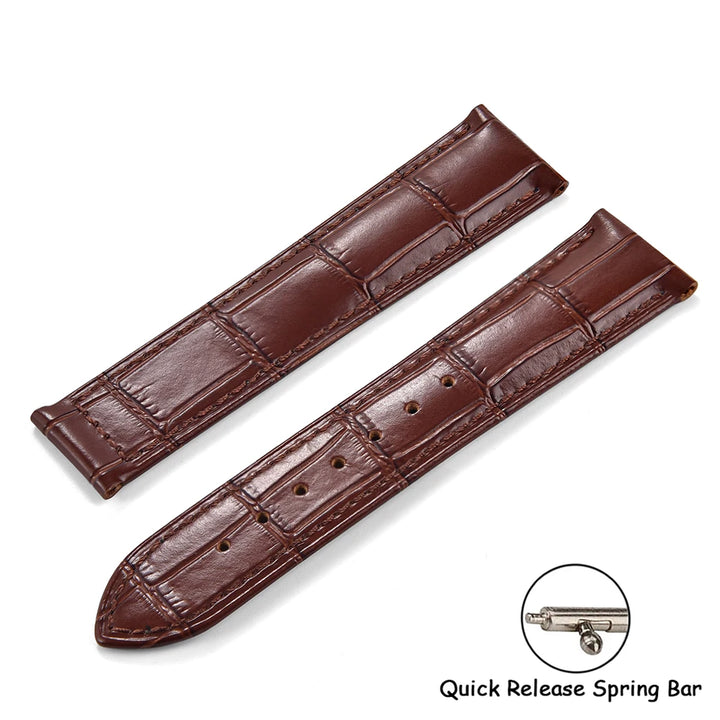 Calfskin Leather Watch Strap 19mm20mm 21mm 22mm For Omega 007 Seamaster 300 De ville AT150 Commander Folding Buckle Bracelet Men