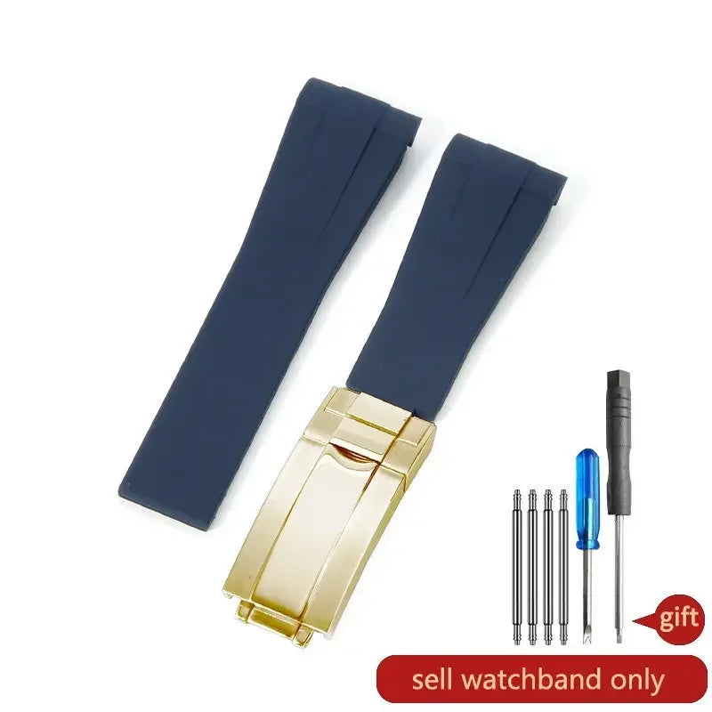 20mm Silicone Rubber Watch Strap for Rolex Models