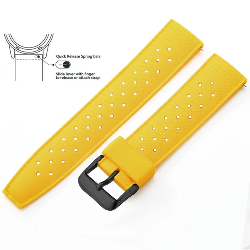 Tropical Silicone Watch Band 18–22mm (Quick Release)