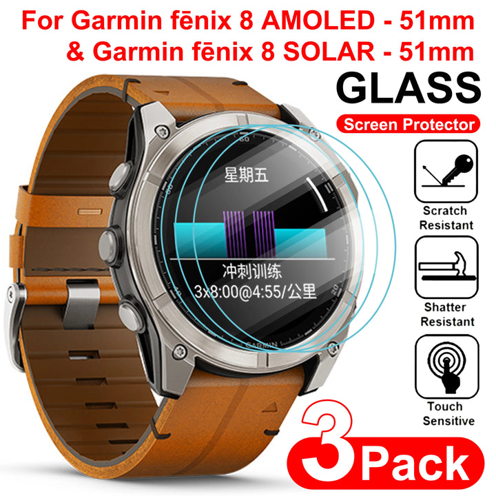 9H Tempered Glass Screen Protector for Garmin Fenix 8 43/47/51mm