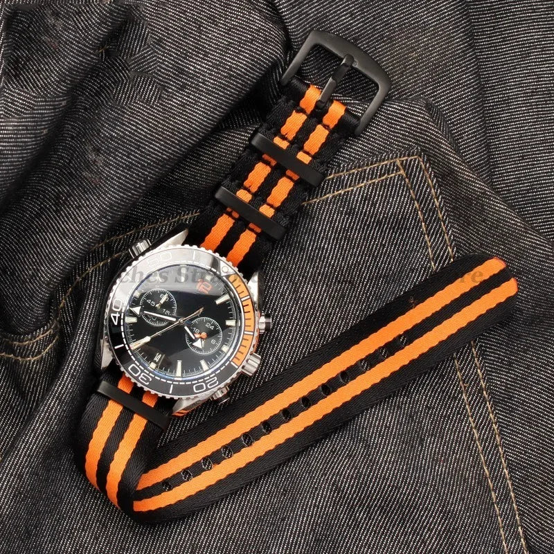 Premium Nylon Watch Strap 20/22mm (Black Buckle)