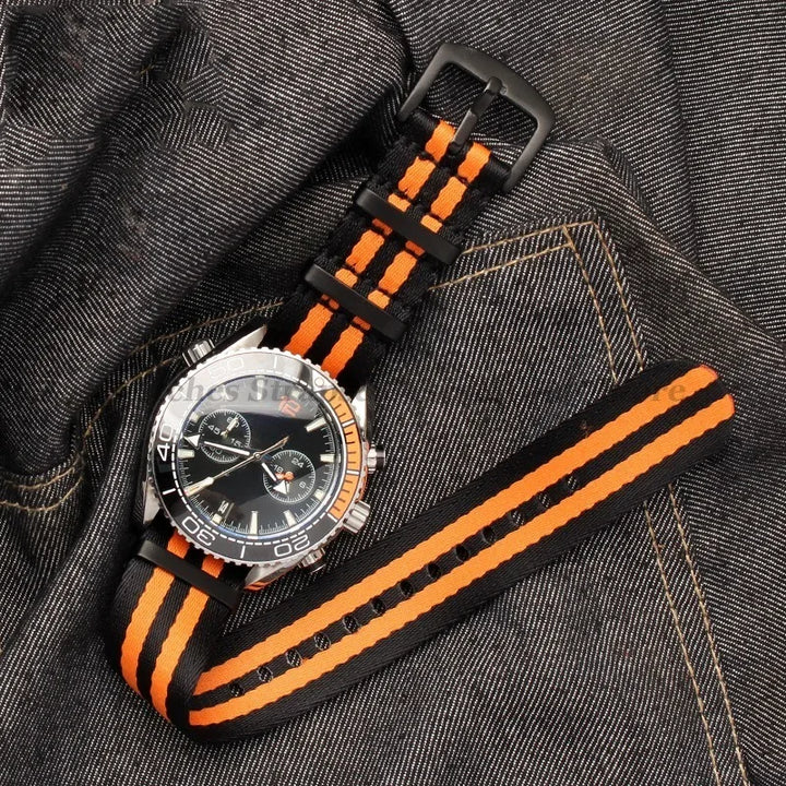 Premium Nylon Watch Strap 20/22mm (Black Buckle)