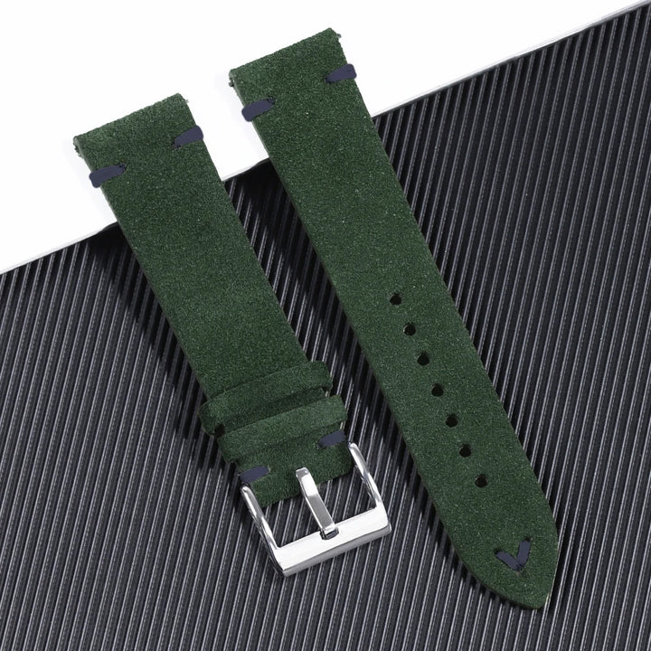 Vintage Suede Leather Watch Strap (Handmade Stitching)
