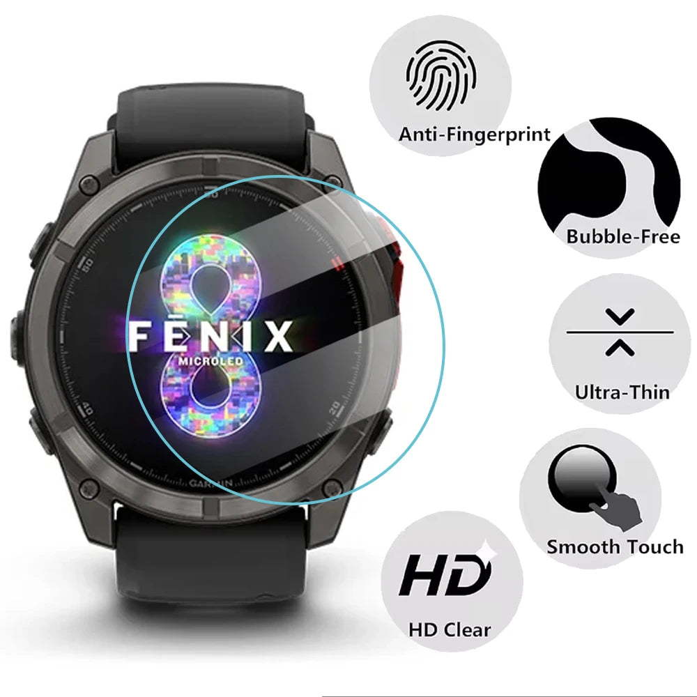 3PCS Tempered Glass Screen Protector – Garmin Fenix 8 (43/47/51mm) Smartwatch