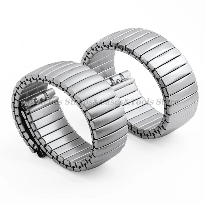 Elastic Metal Stretch Watch Band for Swatch – 17/20mm Stainless Steel