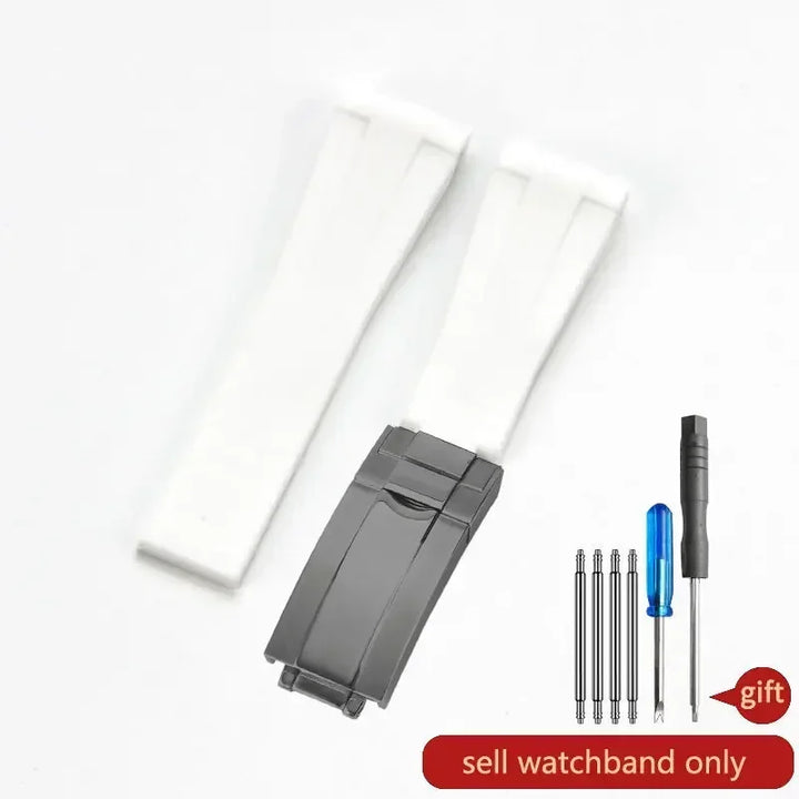 20mm Silicone Rubber Watch Strap for Rolex Models