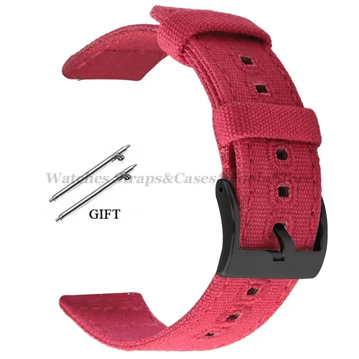 Braided Canvas Watch Strap 18–22mm