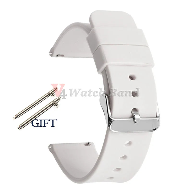 Universal Watch Straps 20mm 22mm 24mm 14mm 16mm 18mm Quick Release Silicone Band for Samsung for Huawei Women&Men Accessories