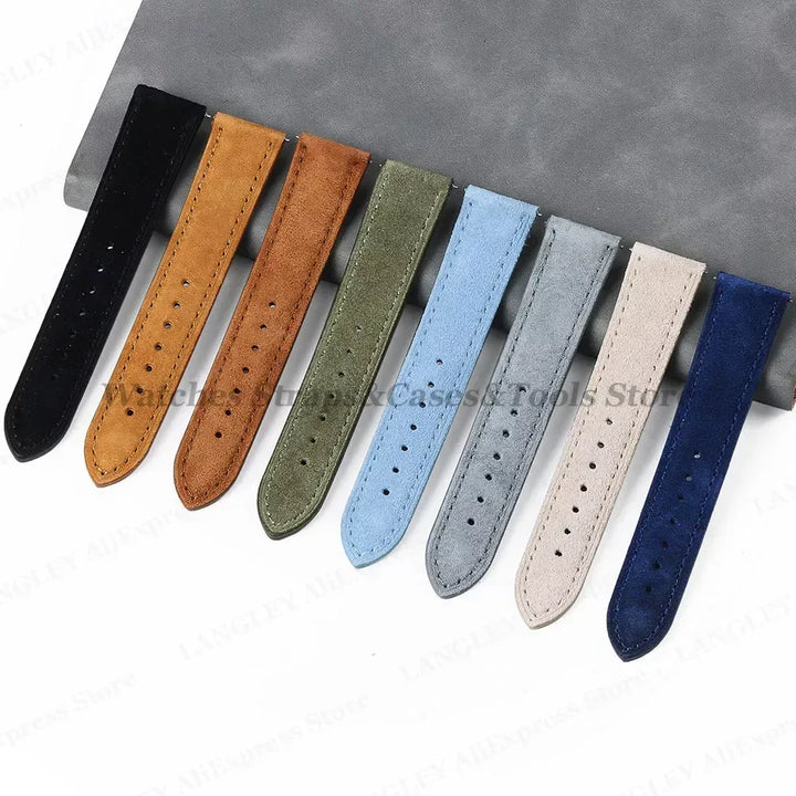 Vintage Suede Leather Watch Strap – 18/20/22mm, Quick Release