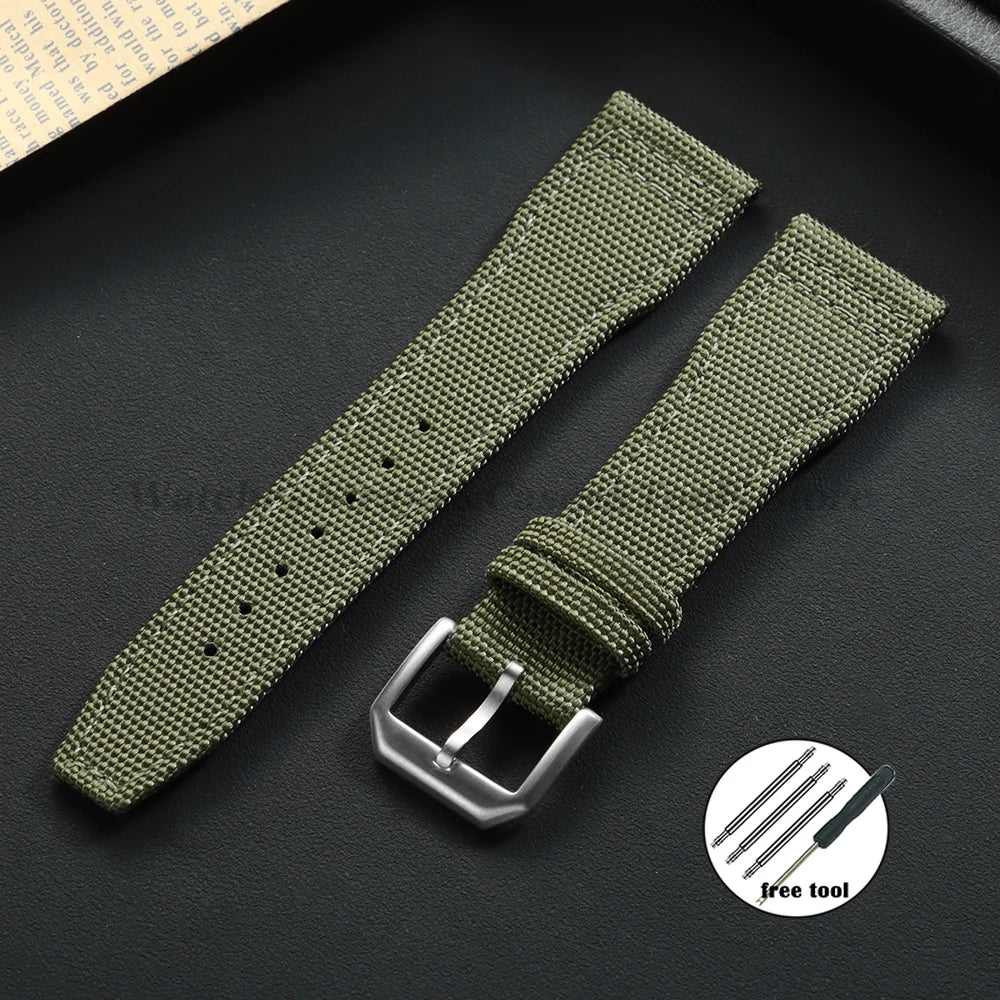 Premium Nylon Canvas Watch Band for IWC Pilot 20mm 21mm 22mm Cowhide Wristbelt Men Women Sport Watch Strap Replacement Bracelets