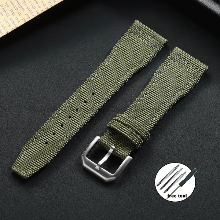 Premium Nylon Canvas Watch Band for IWC Pilot 20mm 21mm 22mm Cowhide Wristbelt Men Women Sport Watch Strap Replacement Bracelets