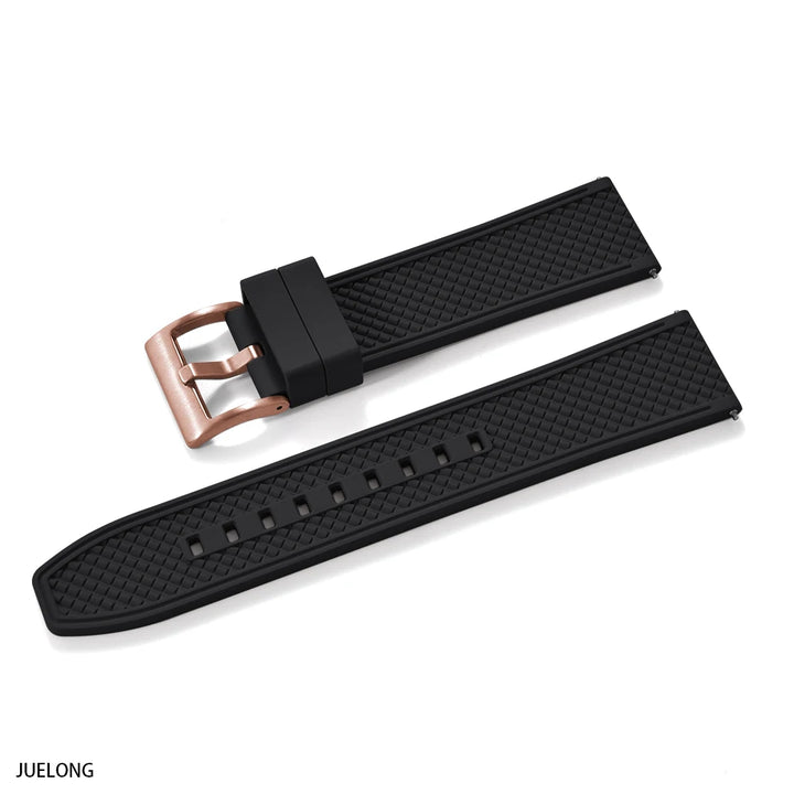 HAISCH Bullet-Shaped FKM Rubber Watch Strap – 18-24mm, Quick Release, Waterproof