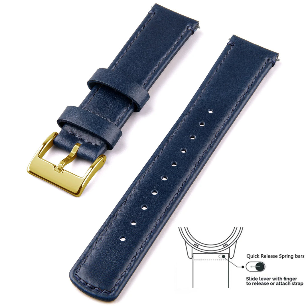 Genuine Top Grain Leather Quick Release Watch Band 20–22mm for Samsung Galaxy Watch