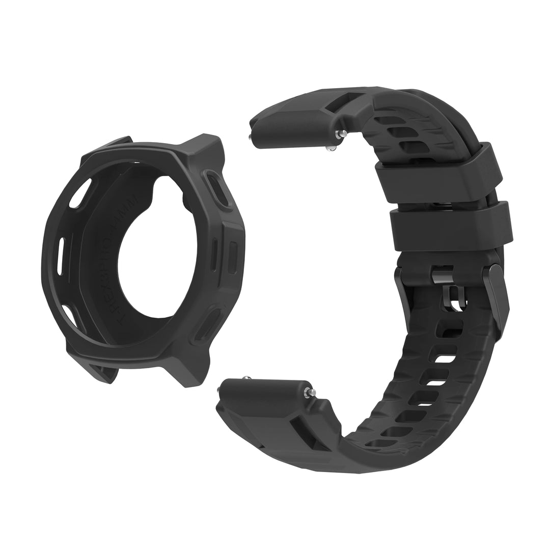 Silicone Strap with Protective Case for Amazfit T-Rex 3 Pro (44mm)