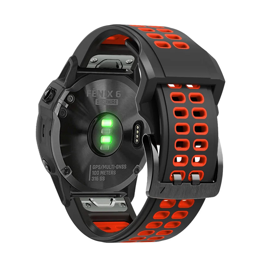 Quick-Release Silicone Strap for Garmin Fenix & Forerunner (22-26mm)